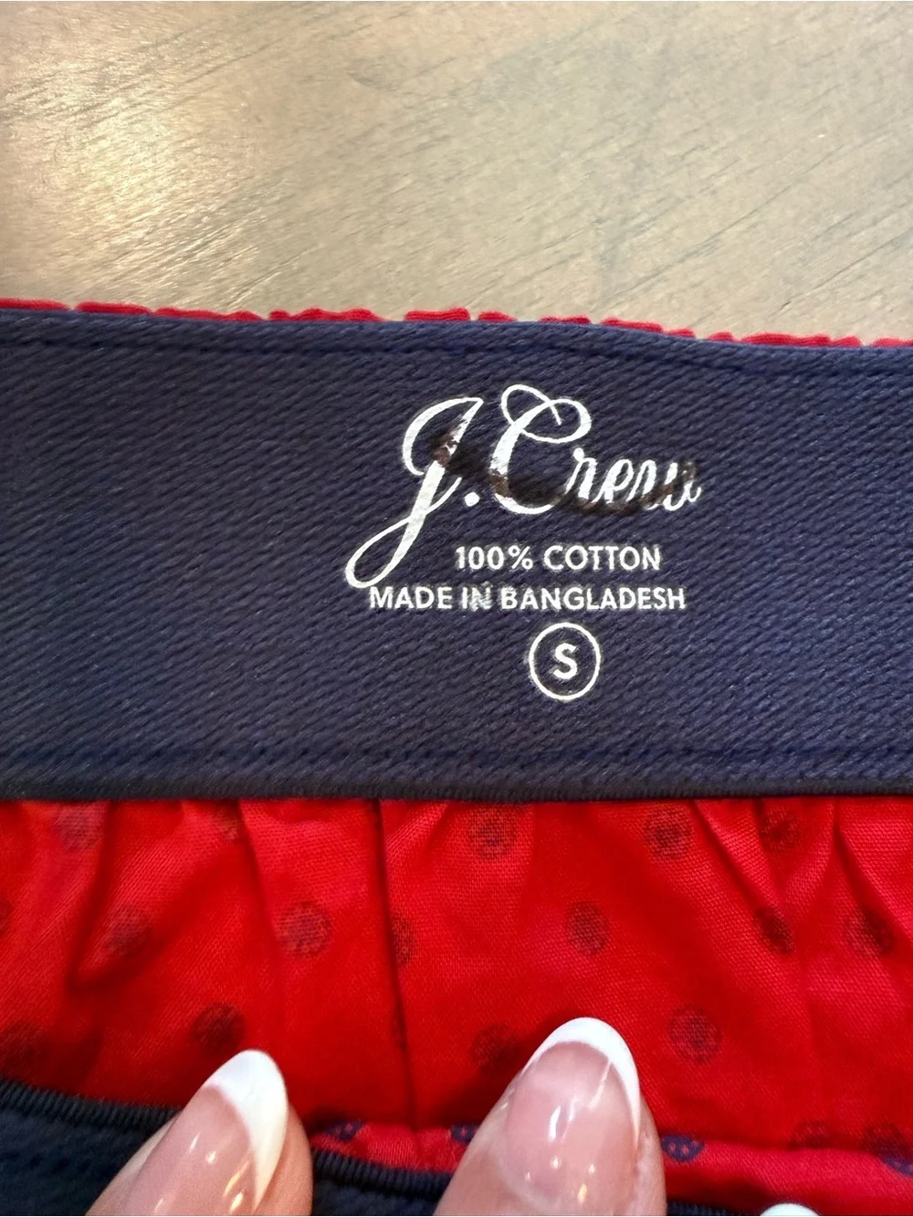 J. Crew Men's Polka Dot Cotton Boxers - Red & Navy
